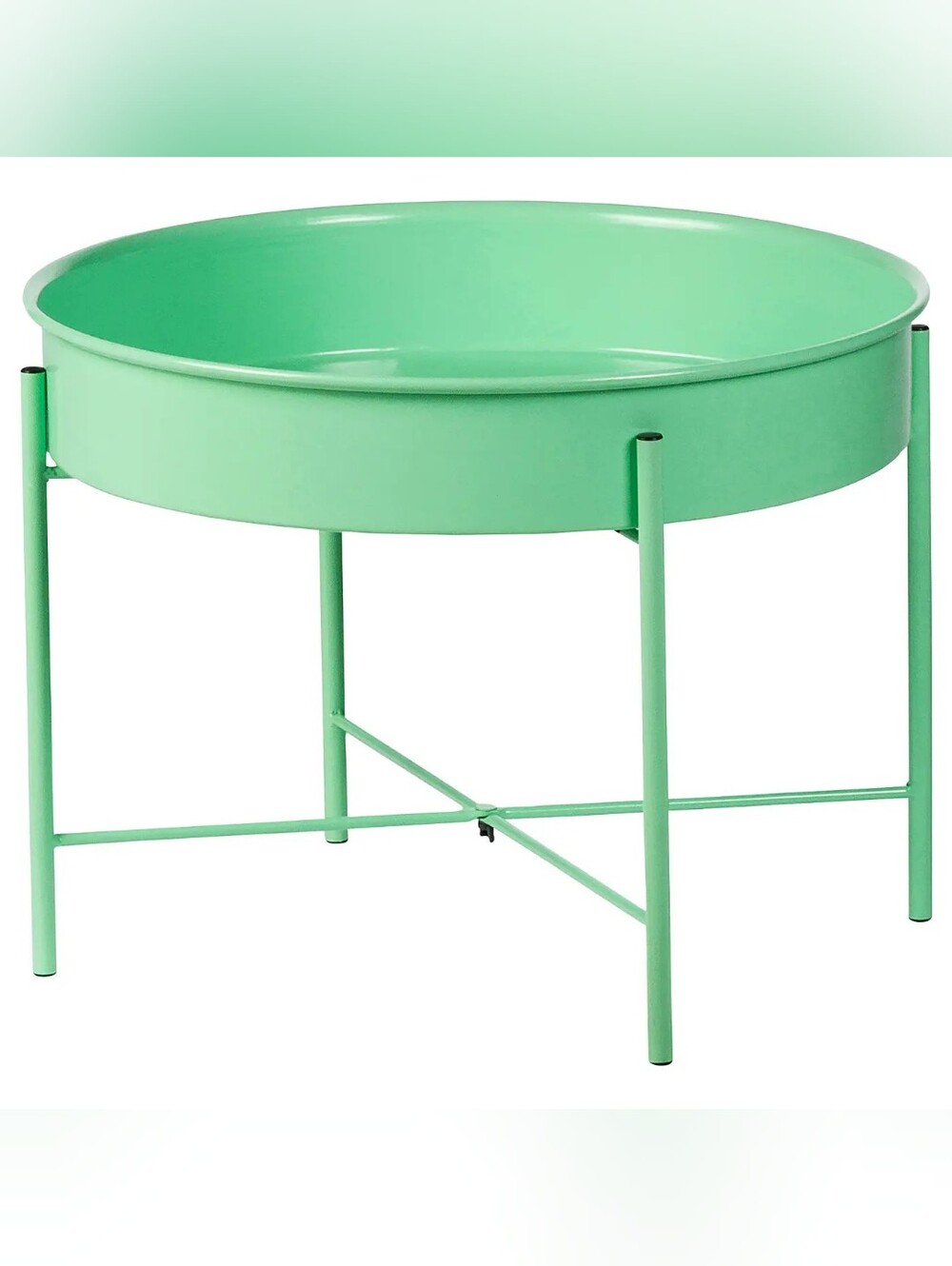 Ikea IKEA KULTURSKOG Mint Green Metal Accent Side Table/ Plant Stand